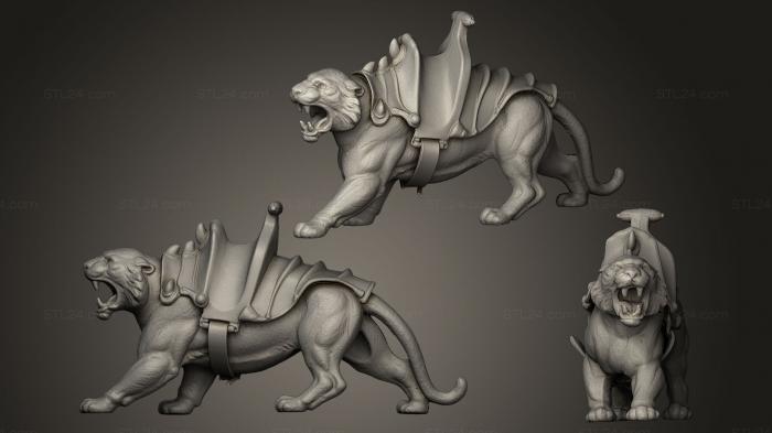 Статуэтки животных (Пантера, STKJ_0382) 3D модель для ЧПУ станка